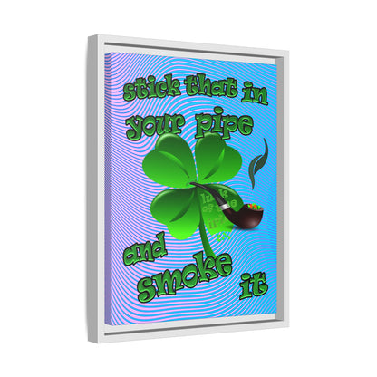 stick that in your pipe and smoke it - framed canvas art (light blue-purple wave)