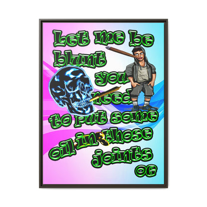 og - framed canvas art (light blue-pink wave)
