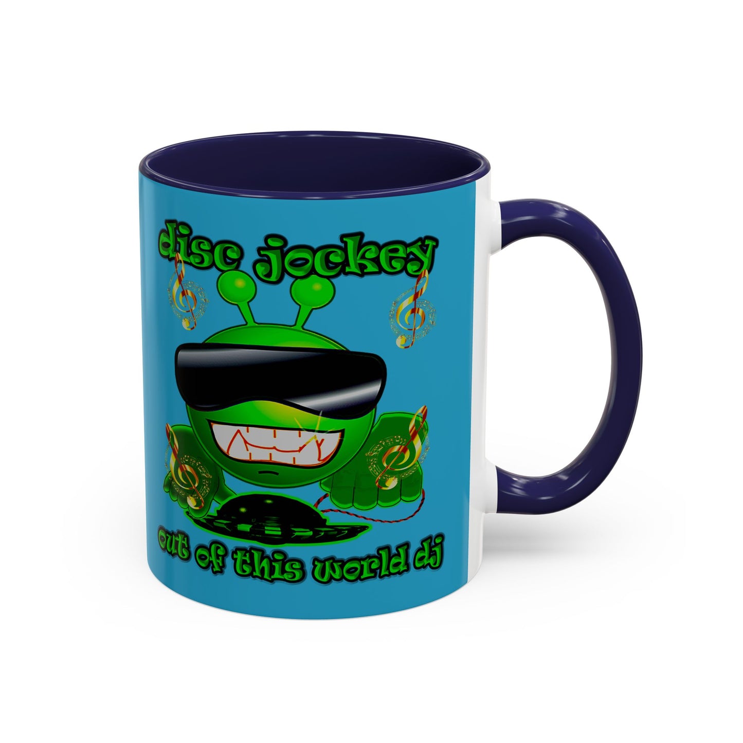 disc jockey - Accent Mug (turquoise)