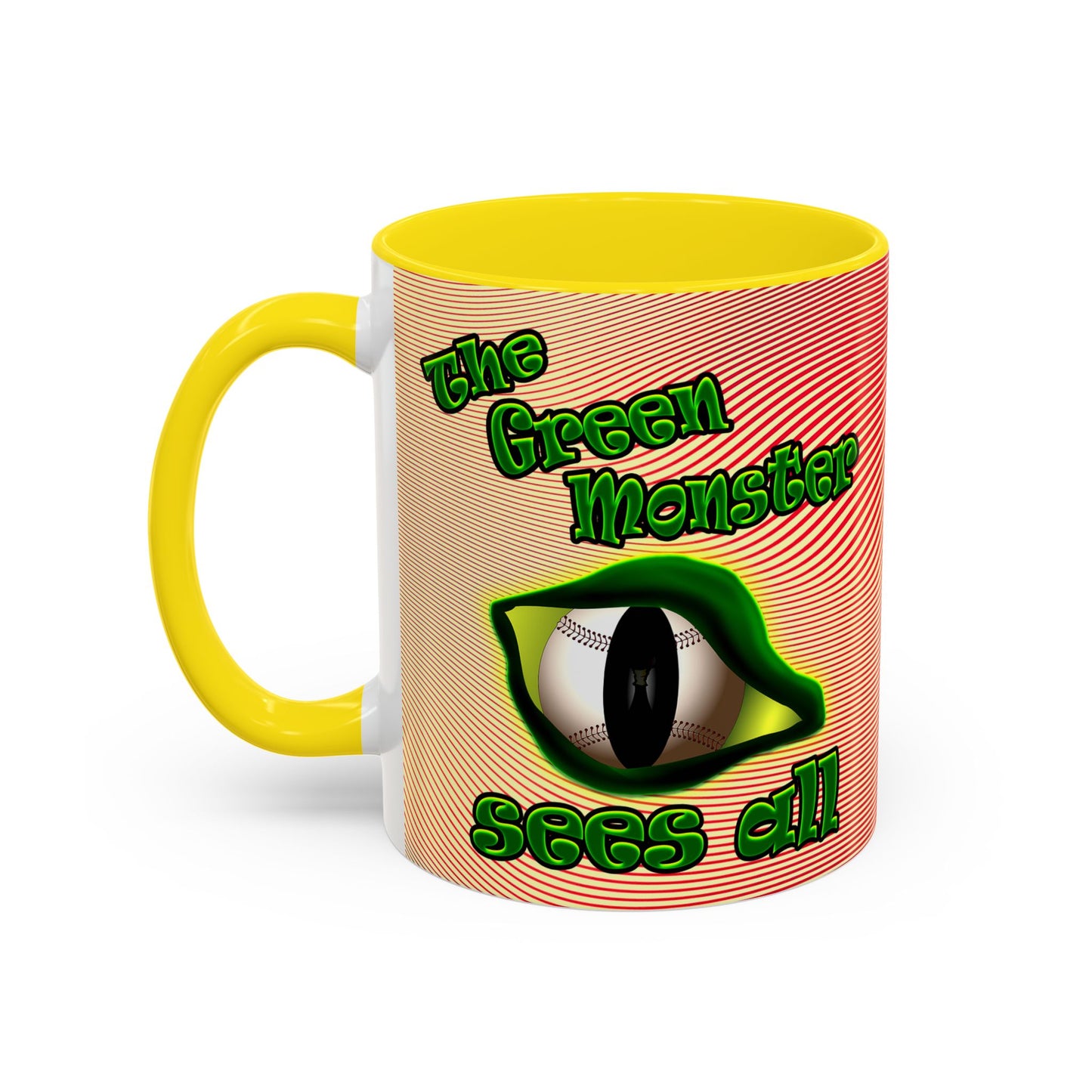 green monster - Accent Mug (yellow-orange wave)