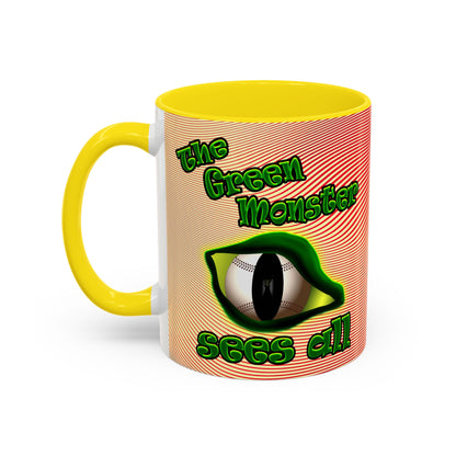 green monster - Accent Mug (yellow-orange wave)