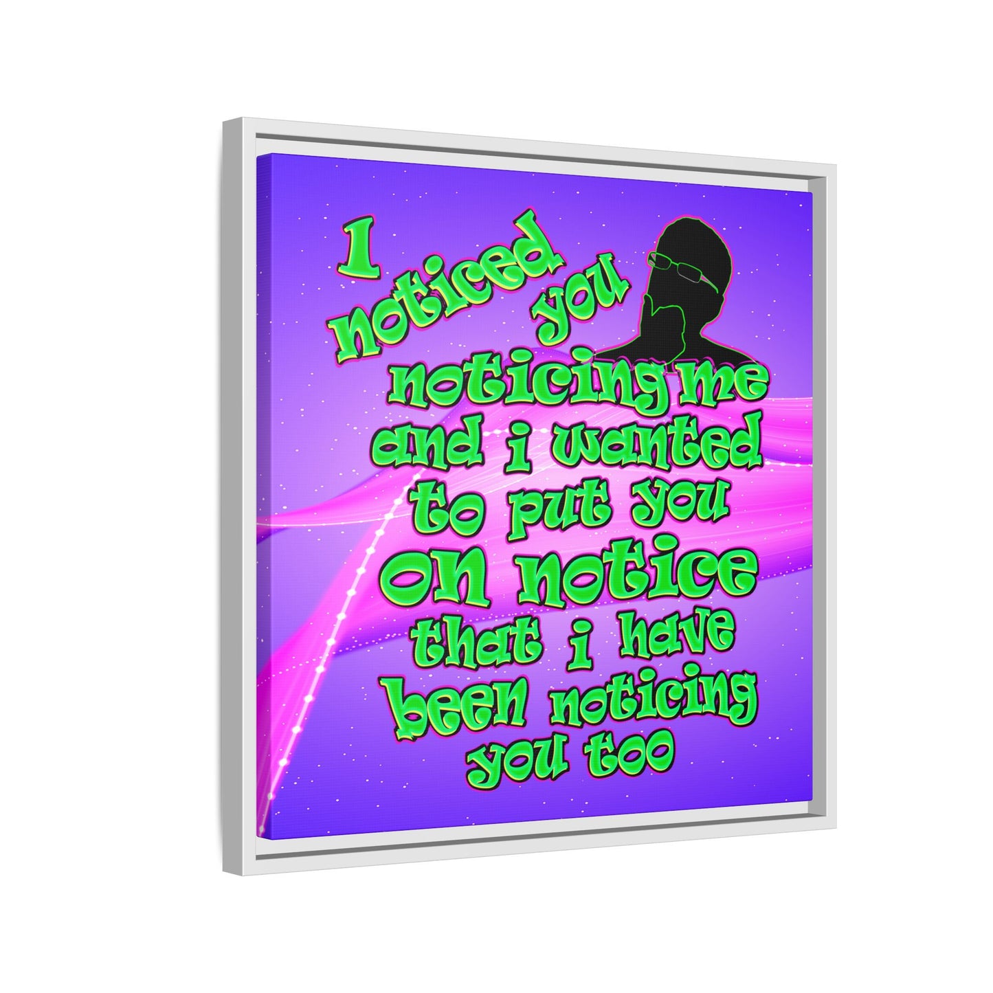 noticed you noticing - framed canvas art (purple-pink wave)