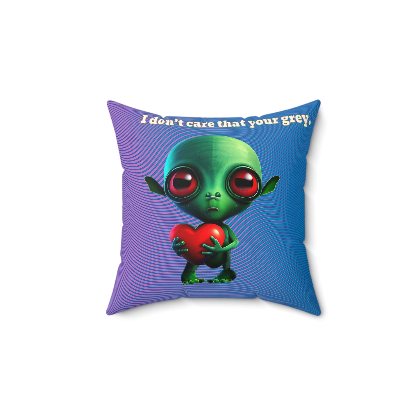I don't care that your grey - Faux Suede Square Pillow - (light blue-purple wave)