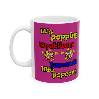popping like popcorn - White Mug (pink)