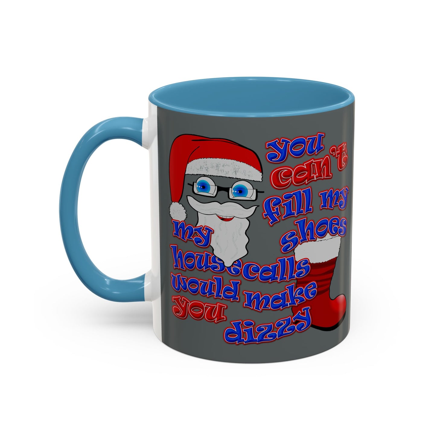 santa's shoes - Accent Mug (dark grey)