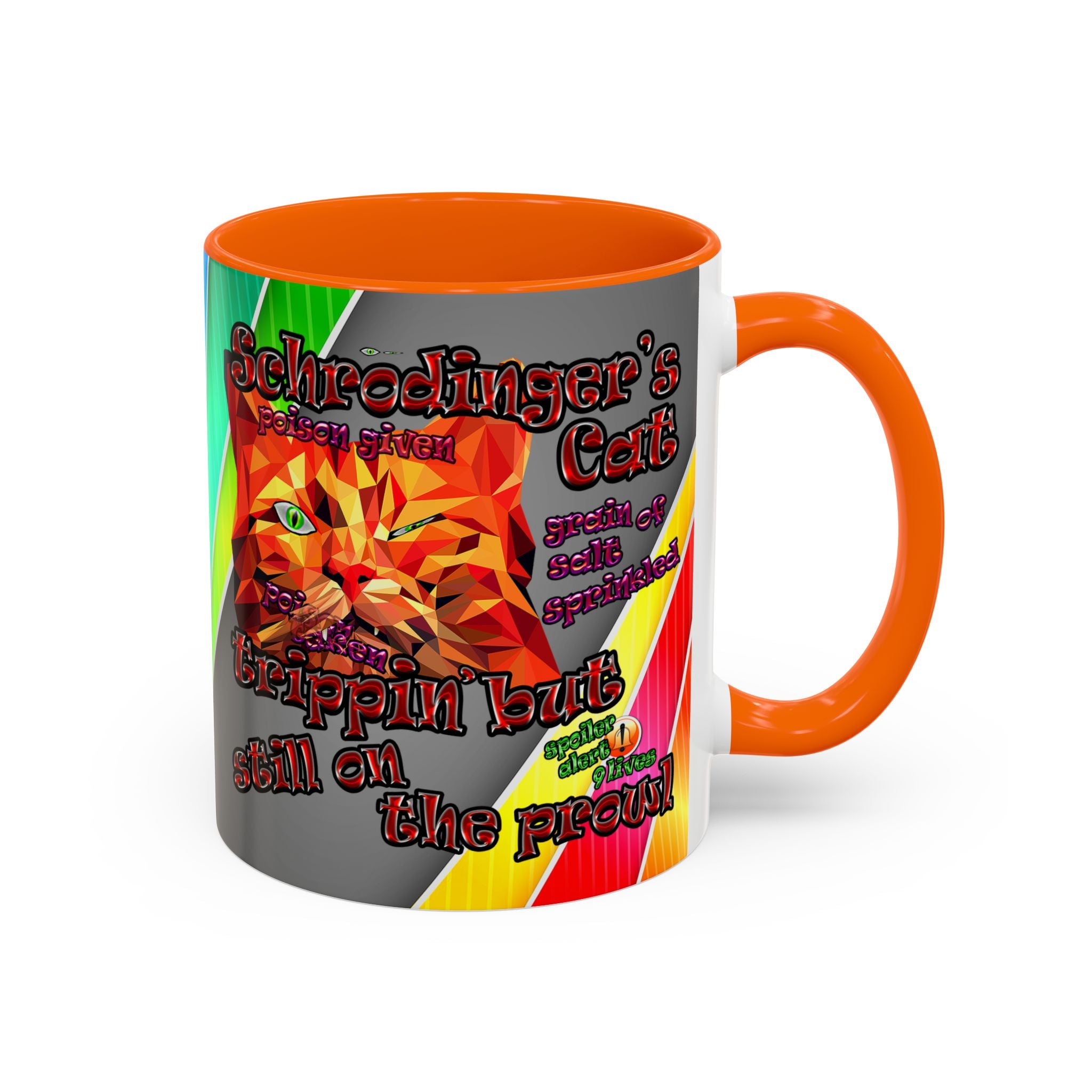 schrodinger's cat - Accent Mug (rainbow split)