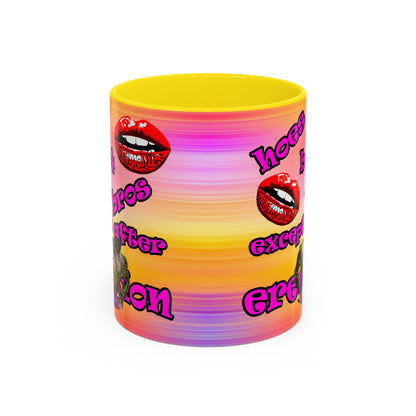 hoes b4 bros - Accent Mug (color blur)