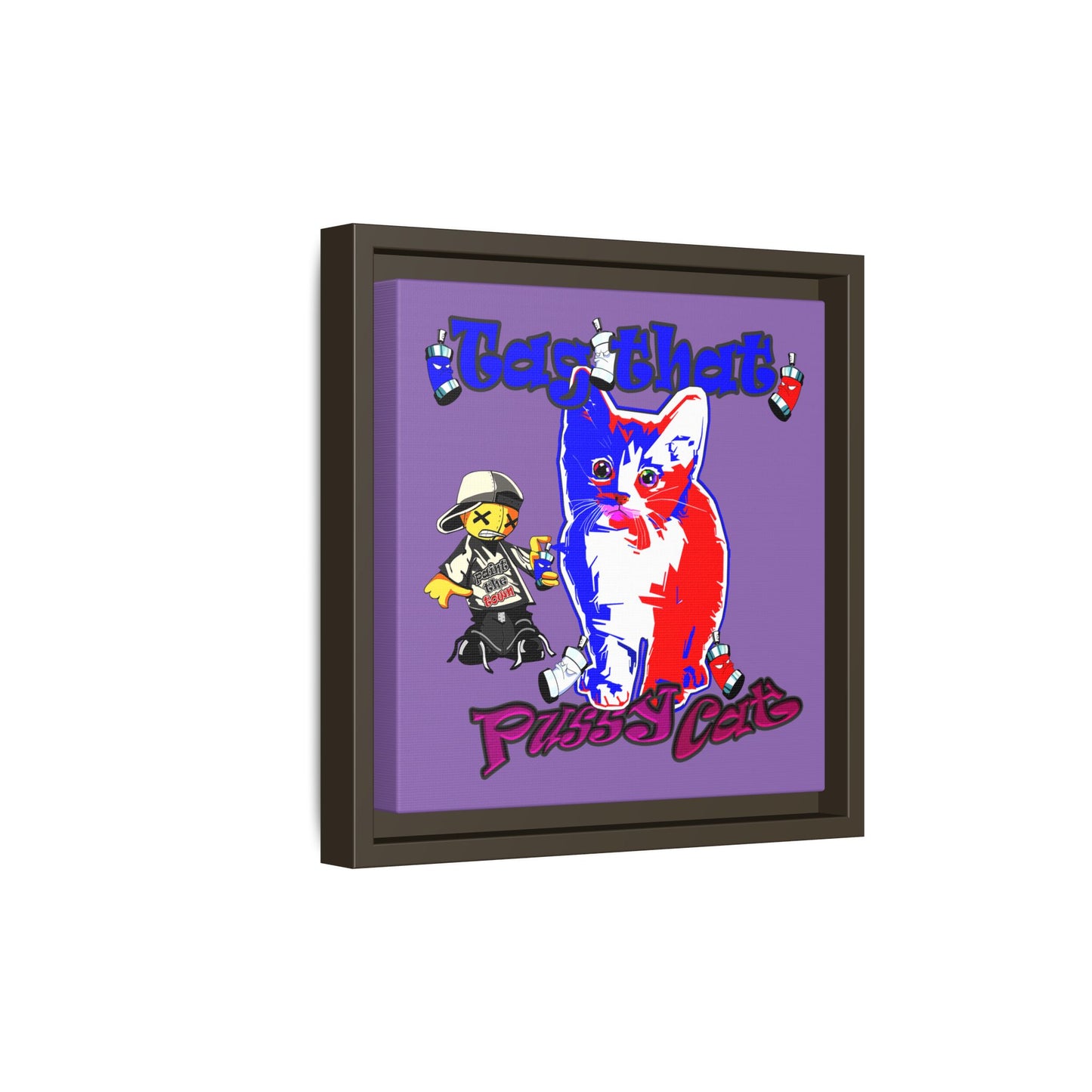 tag that - framed canvas art (light purple)
