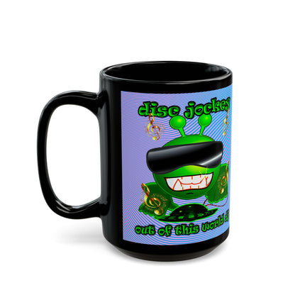 disc jockey - Black Mug (light blue-purple wave)