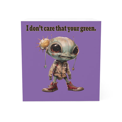 I don't care that your green - note cube (light purple)