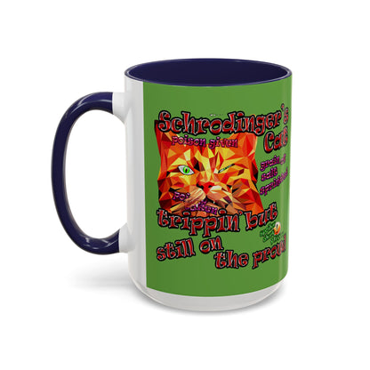 schrodinger's cat - Accent Mug (green)