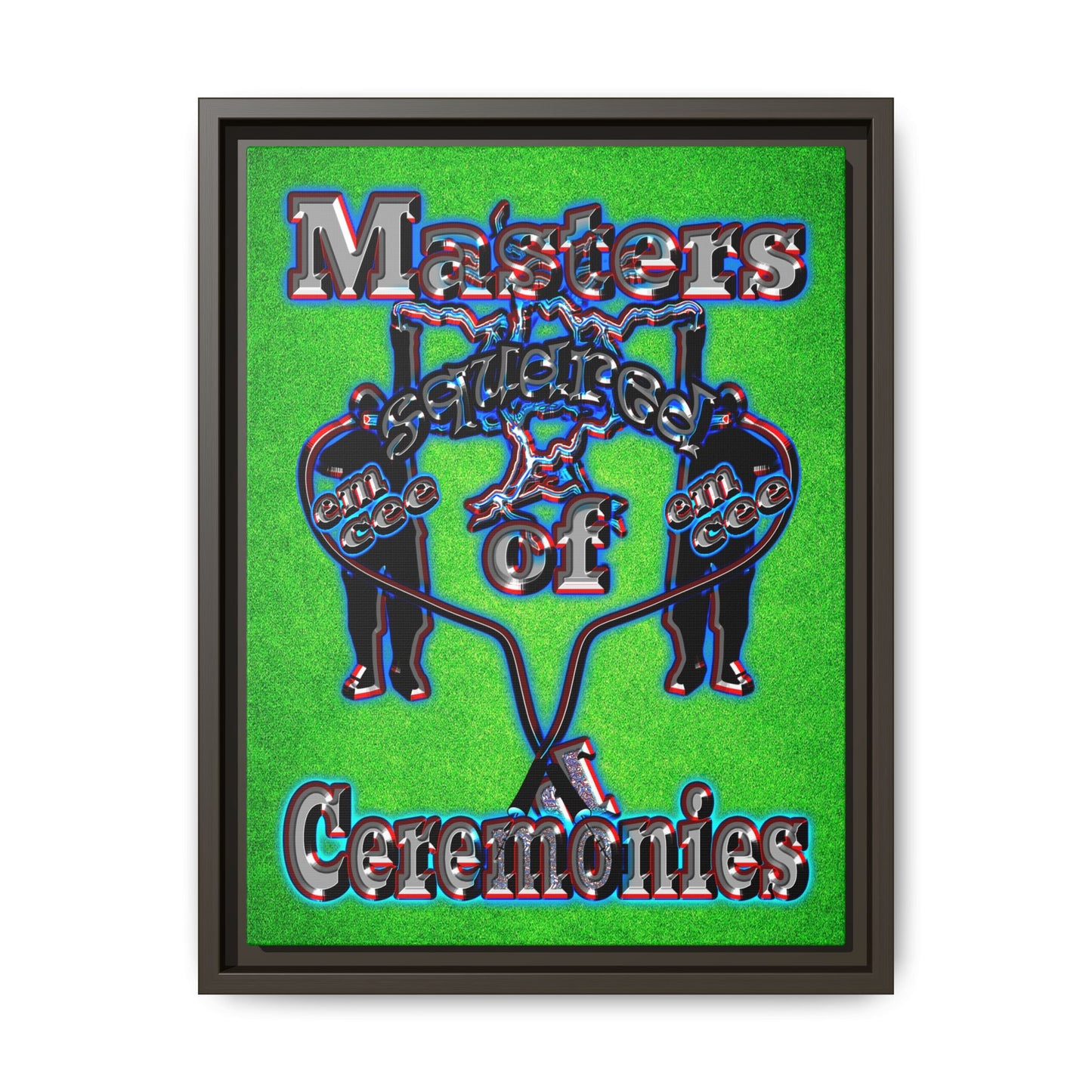 em cee squared - framed canvas art (green turf)