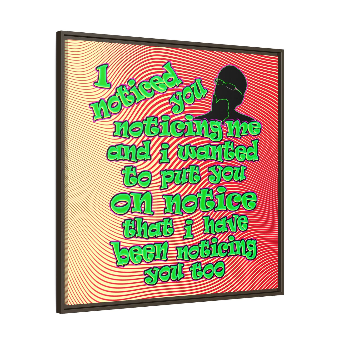 noticed you noticing - framed canvas art (yellow-orange wave)
