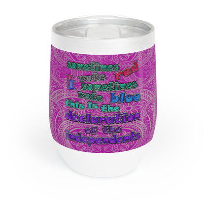 declaration of the independents - Chill Wine Tumbler (pink swirl)