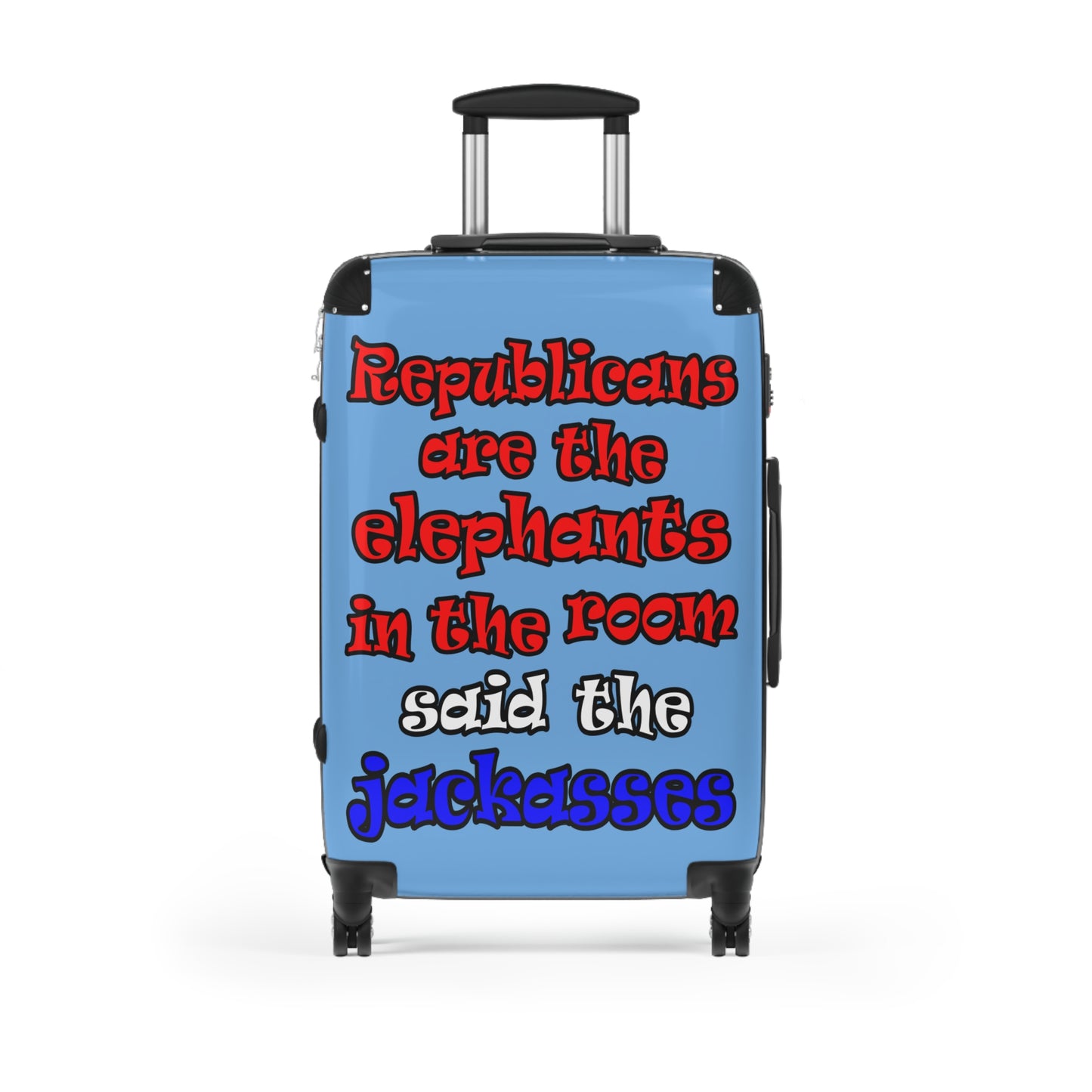 donkeys and elephants - Suitcase (light blue)