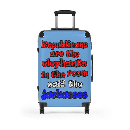 donkeys and elephants - Suitcase (light blue)
