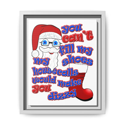 santa's shoes - framed canvas art (white)