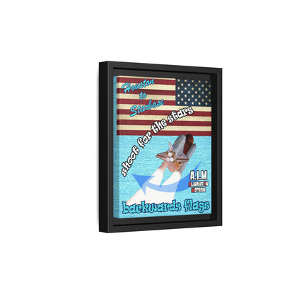 shoot for the stars - framed canvas art (faded blue)