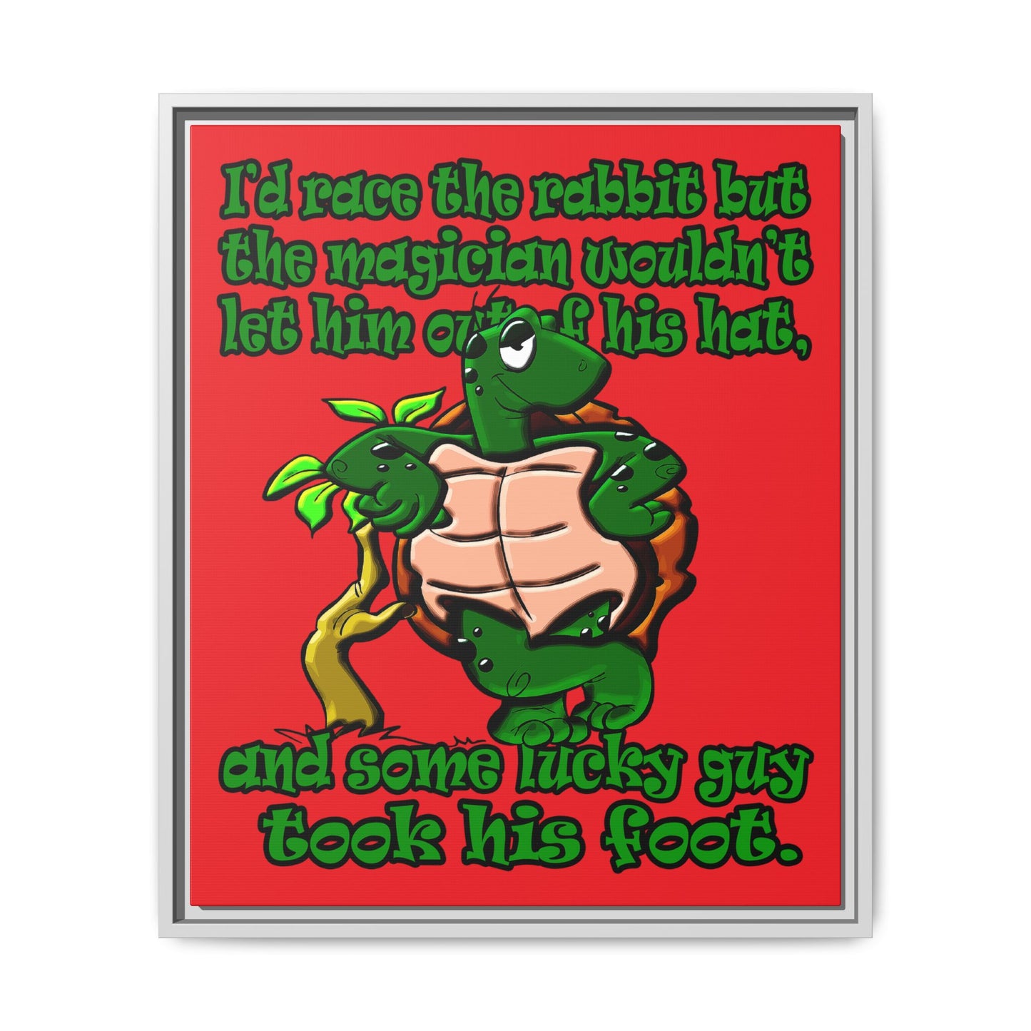 turtle race - framed canvas art (red)
