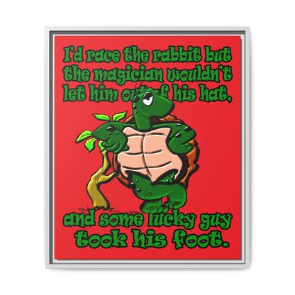 turtle race - framed canvas art (red)
