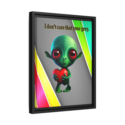 I don't care that your grey - framed canvas art (rainbow split)
