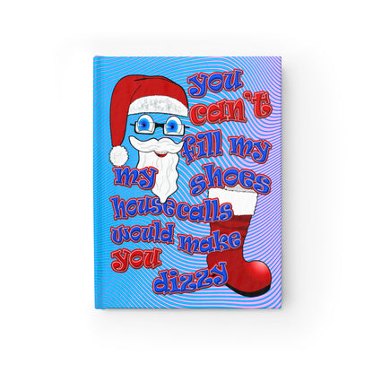 santa's shoes - journal-lined (light blue-purple wave)
