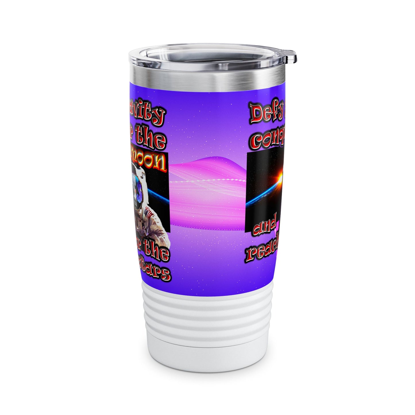 defy conquer reach - Ringneck Tumbler, 20oz (purple-pink wave)