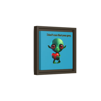 I don't care that your grey - framed canvas art (turquoise)
