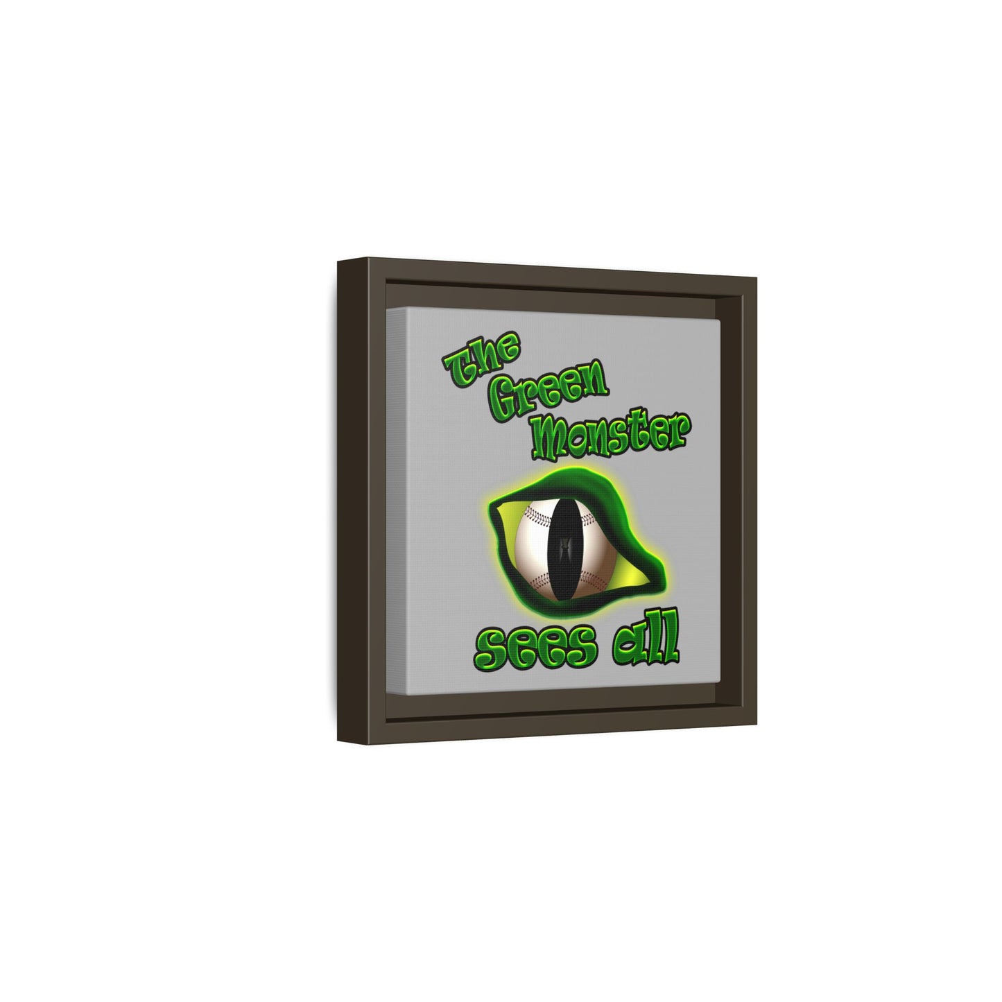 green monster - framed canvas art (light grey)