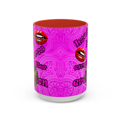 hoes b4 bros - Accent Mug (pink swirl)