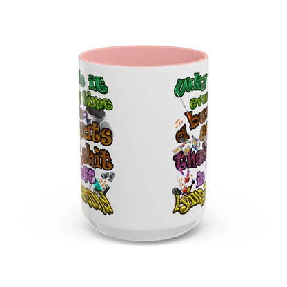 the bum's shit - Accent Mug (white)
