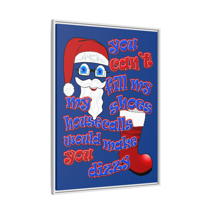 santa's shoes - framed canvas art (dark blue)