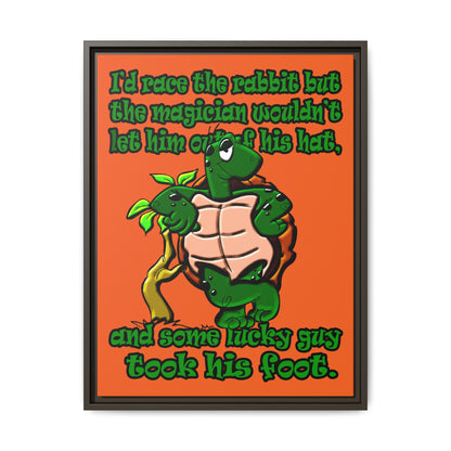 turtle race - framed canvas art (orange)