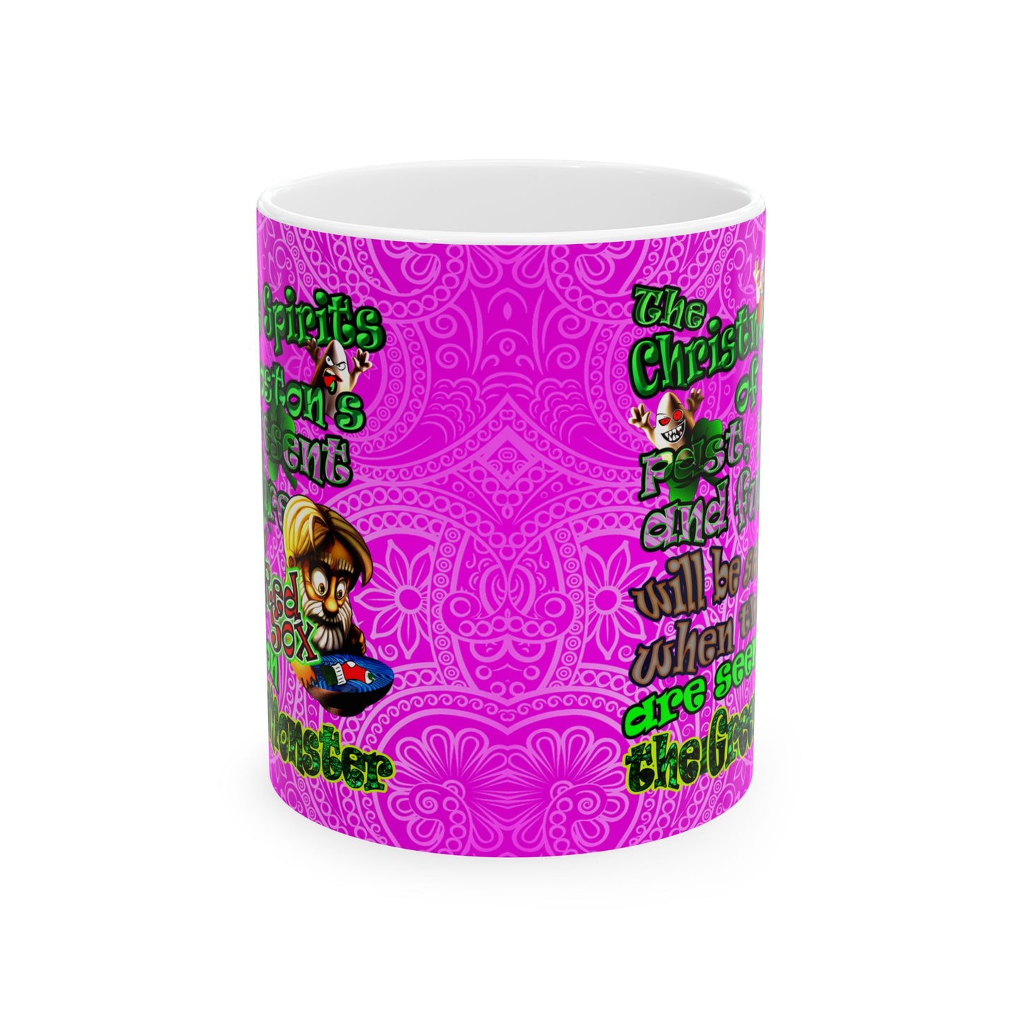 christmas spirits of boston - White Mug (pink swirl)