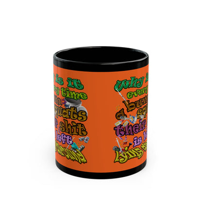 the bum's shit - Black Mug (orange)
