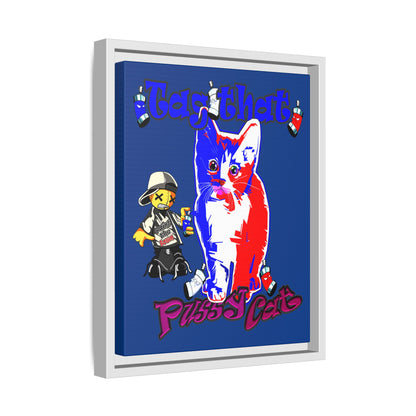 tag that - framed canvas art (dark blue)