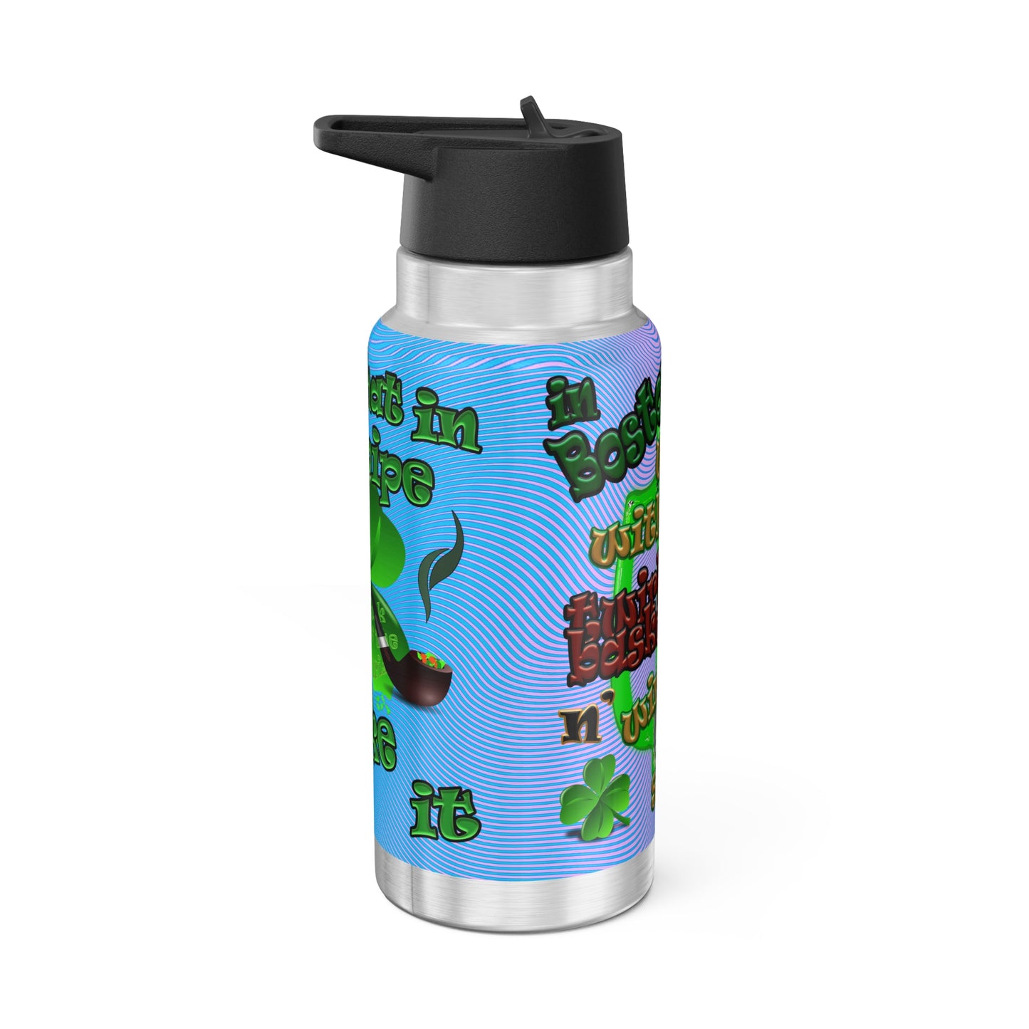 celtics logo - Gator Tumbler, 32oz  (light blue-purple wave)