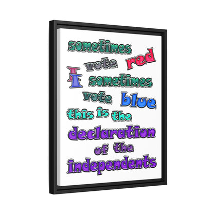 declaration of the independents - framed canvas art (white)