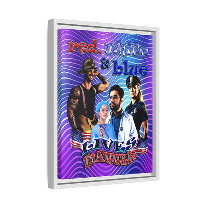 rw&b lives matter - framed canvas art (purple wave)