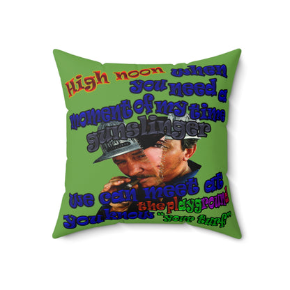 high noon - Faux Suede Square Pillow - (green)