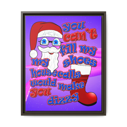 santa's shoes - framed canvas art (purple-pink wave)