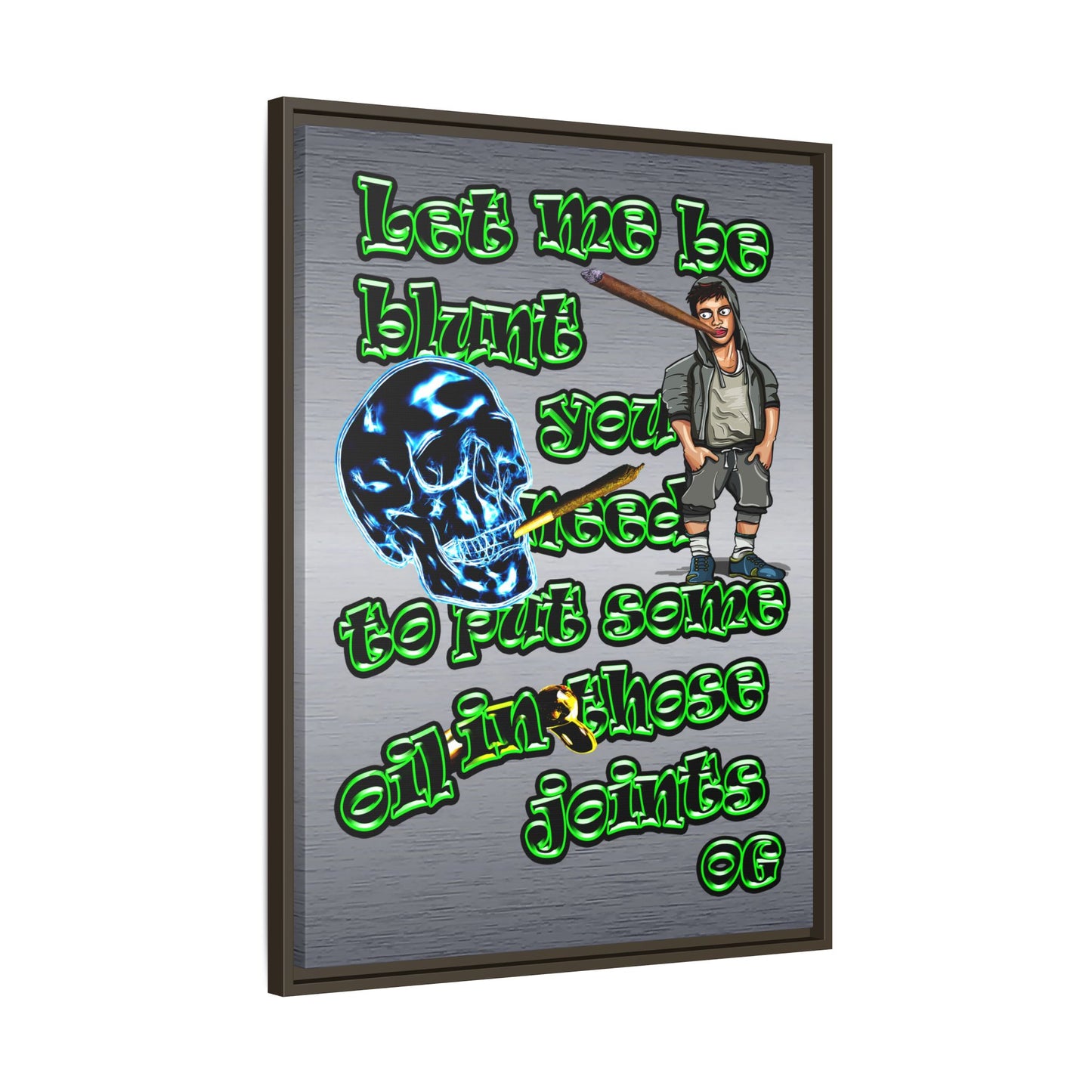 og - framed canvas art (brushed nickel)