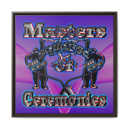 em cee squared - framed canvas art (purple-pink wave)