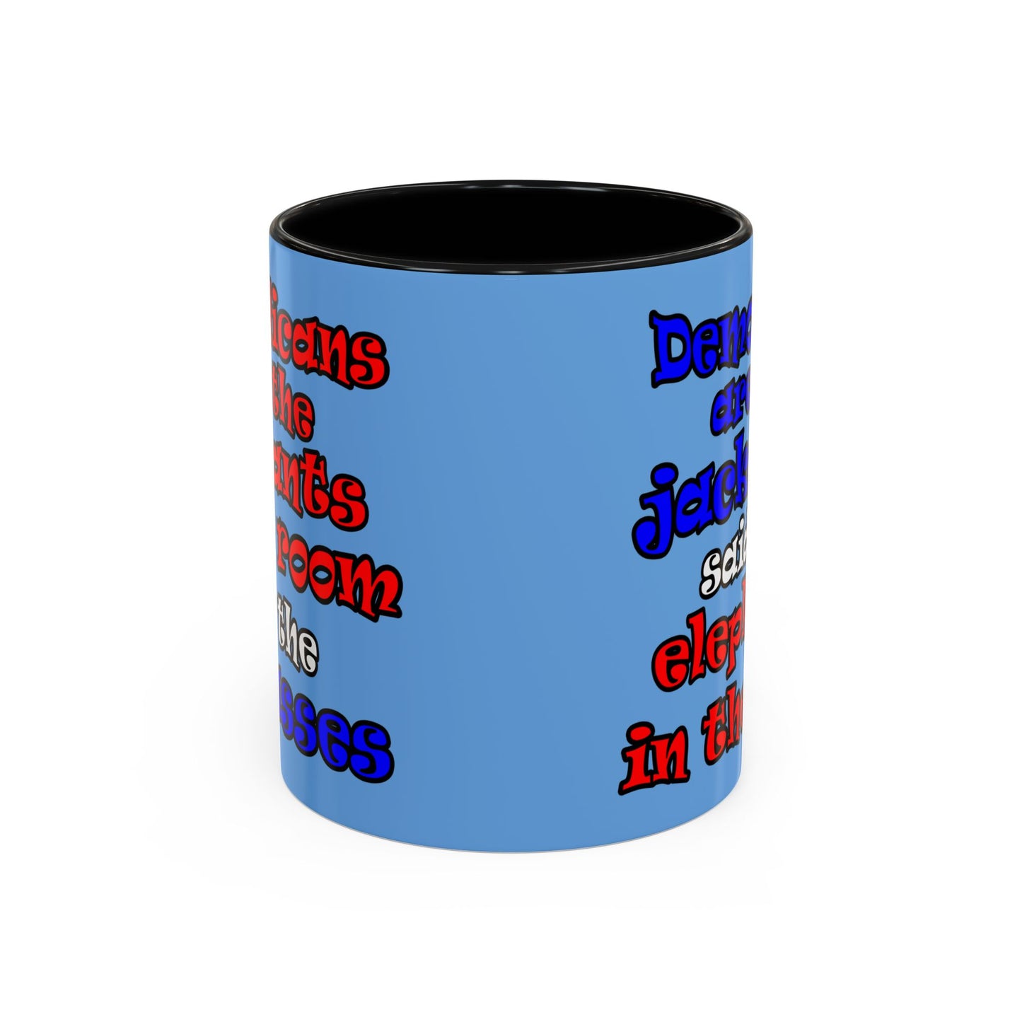 donkeys and elephants - Accent Mug (light blue)