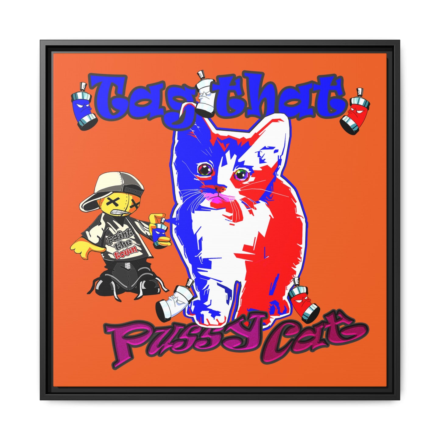 tag that - framed canvas art (orange)