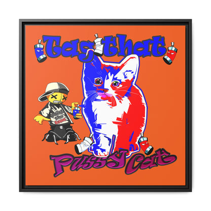 tag that - framed canvas art (orange)