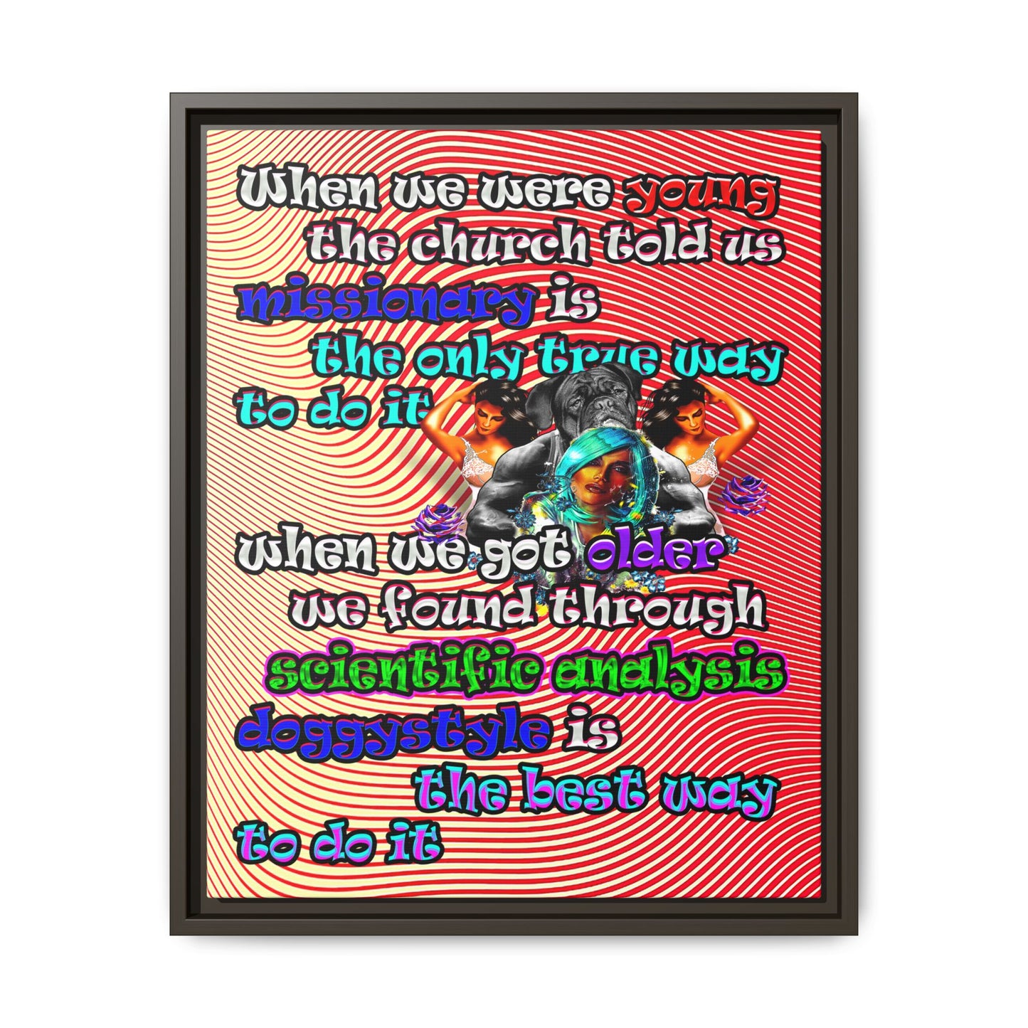doggystyle - framed canvas art (yellow-orange wave)