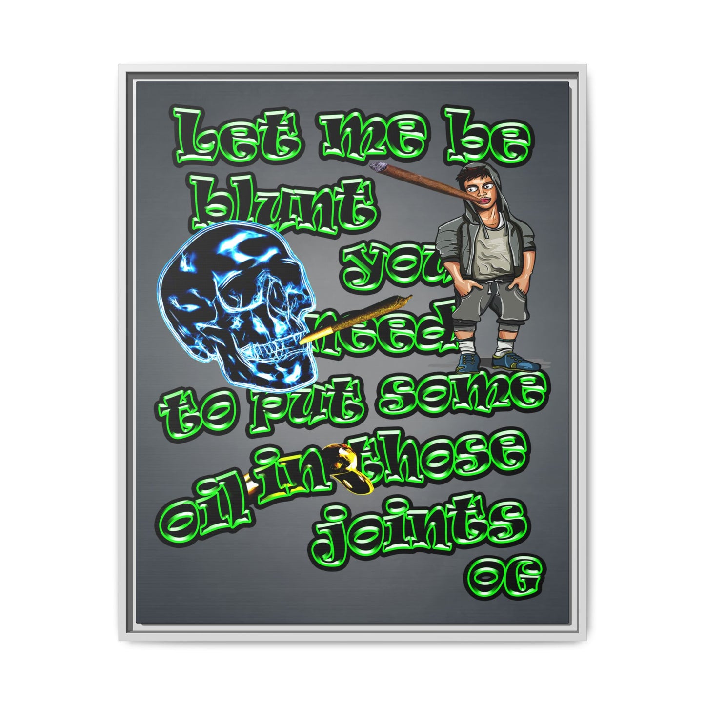 og - framed canvas art (grey-light grey)