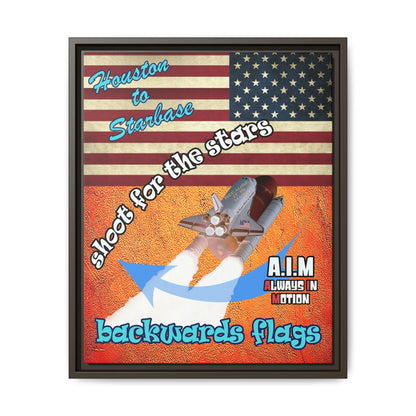 shoot for the stars - framed canvas art (burnt orange)