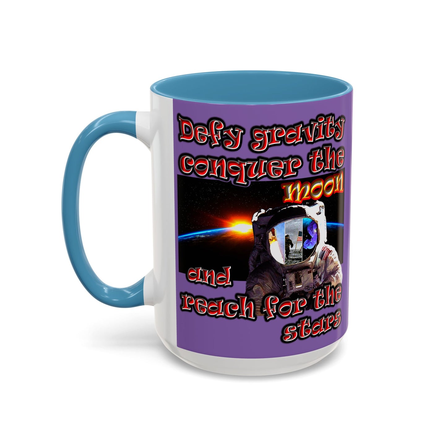 defy conquer reach - Accent Mug (light purple)